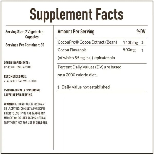 CocoaVia Cardio Health Supplement, 30 Day, 500mg Cocoa Flavanols, Supp... - Image 10