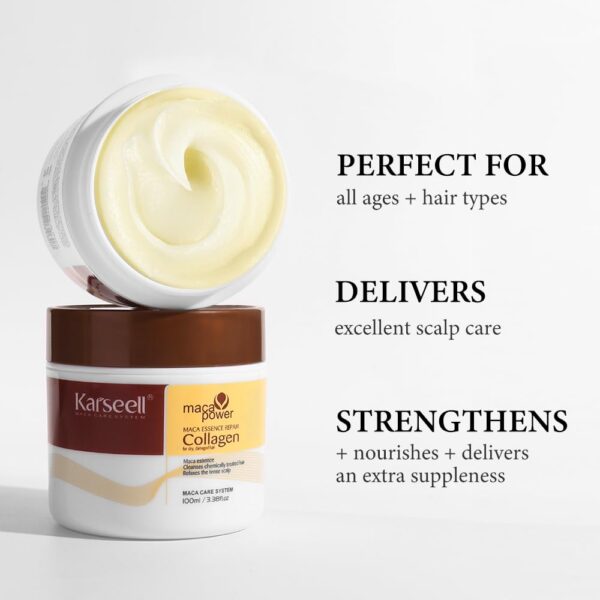 Karseell 3.38floz 100ml Collagen Hair Treatment Deep Repair Conditioning Argan Oil Collagen Hair Mask Essence for Dry Damaged Hair All Hair Types - Image 7