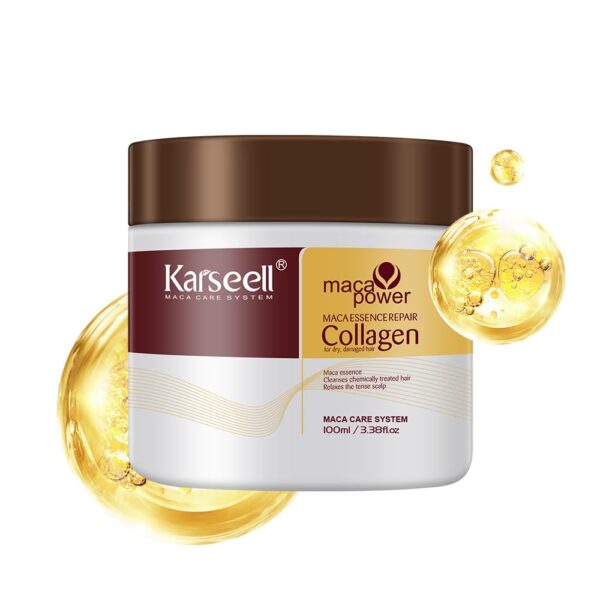 Karseell 3.38floz 100ml Collagen Hair Treatment Deep Repair Conditioning Argan Oil Collagen Hair Mask Essence for Dry Damaged Hair All Hair Types - Image 2
