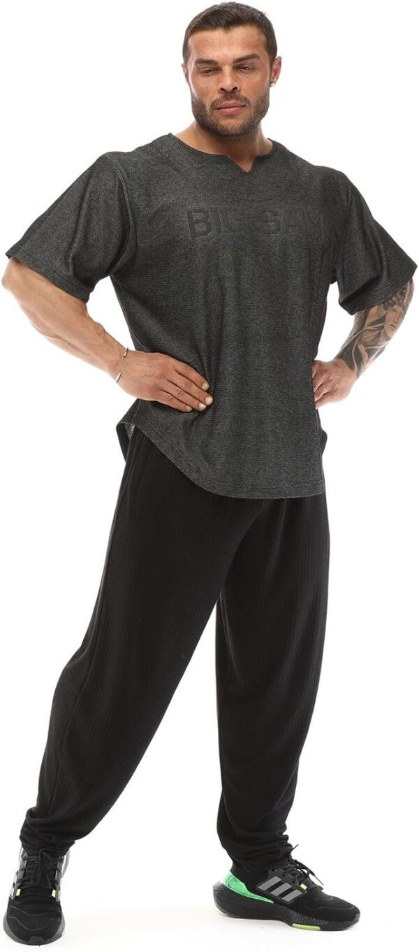 Men's Oversize Active T-Shirts, Bodybuilding Fitness Cardio Rag Top T-Shirt - Image 4
