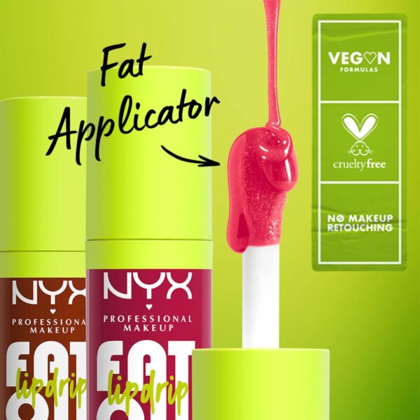 NYX PROFESSIONAL MAKEUP Fat Oil Lip Drip, Moisturizing Lip Oil Gloss, Vegan Tinted Formula, Up to 12 HR Hydration - Missed Call (Sheer Pink) - Image 5