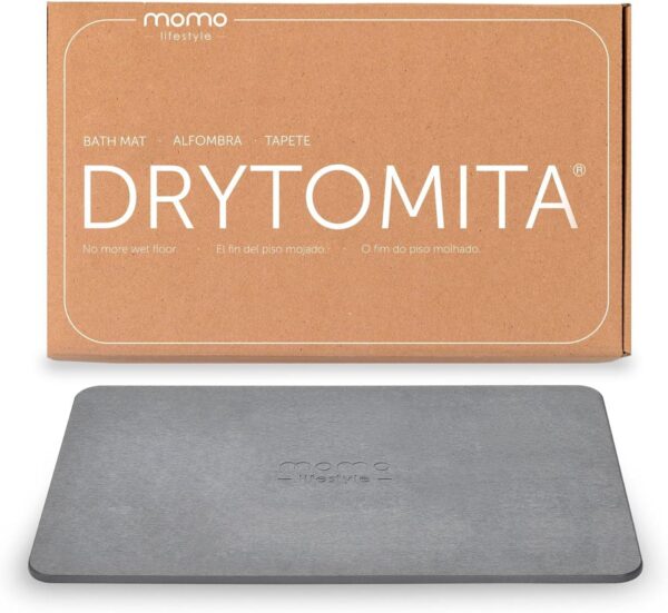 Momo Lifestyle Stone Bath Mat Drytomita – Quick Drying Diatomaceous Earth, Ultra Absorbent 23.6" X 15.4" Graphite Gray - Image 10