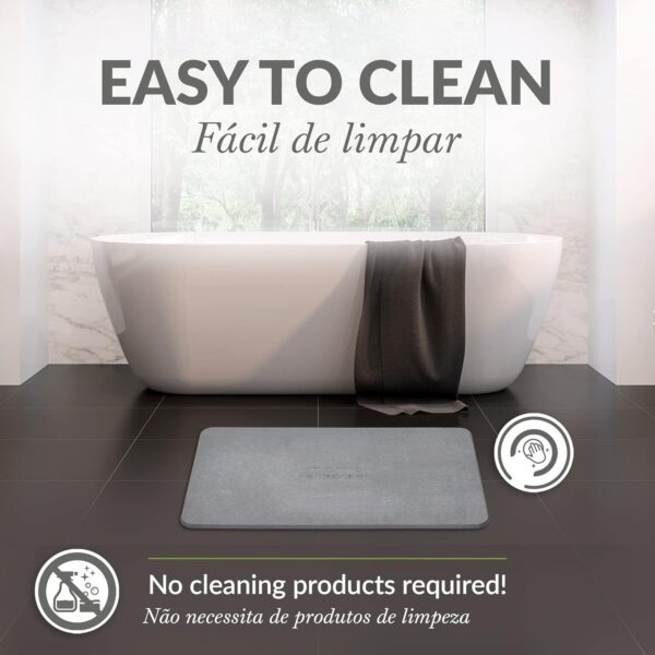 Momo Lifestyle Stone Bath Mat Drytomita – Quick Drying Diatomaceous Earth, Ultra Absorbent 23.6" X 15.4" Graphite Gray - Image 9