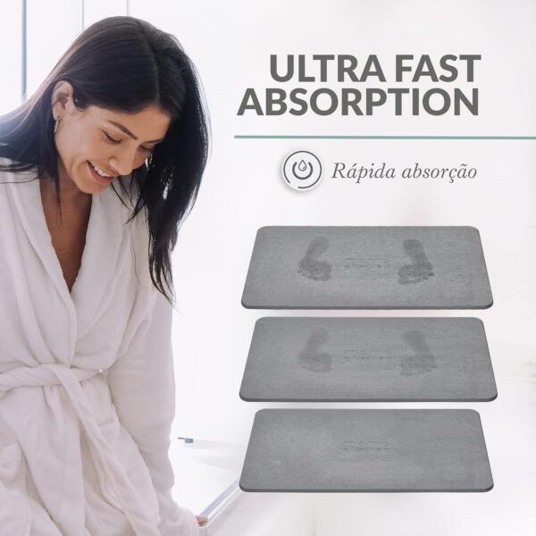 Momo Lifestyle Stone Bath Mat Drytomita – Quick Drying Diatomaceous Earth, Ultra Absorbent 23.6" X 15.4" Graphite Gray - Image 5