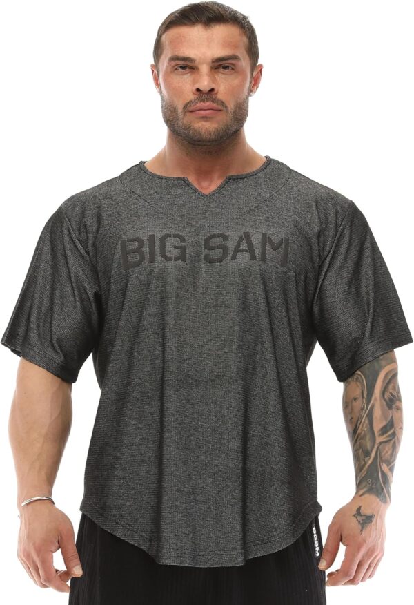 Men's Oversize Active T-Shirts, Bodybuilding Fitness Cardio Rag Top T-Shirt - Image 2