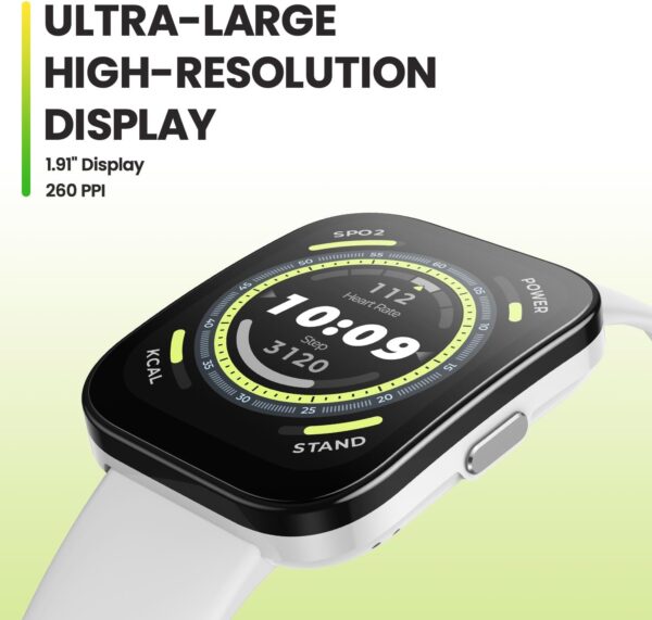 Amazfit Bip 5 Smart Watch 46mm, GPS, Amazon Alexa Built-in, Bluetooth Calling, 10-Day Battery, Heart-Rate & VO2 Max, Sleep Health Monitoring, AI Fitness Tracker App, for Android & iPhone, Black - Image 3