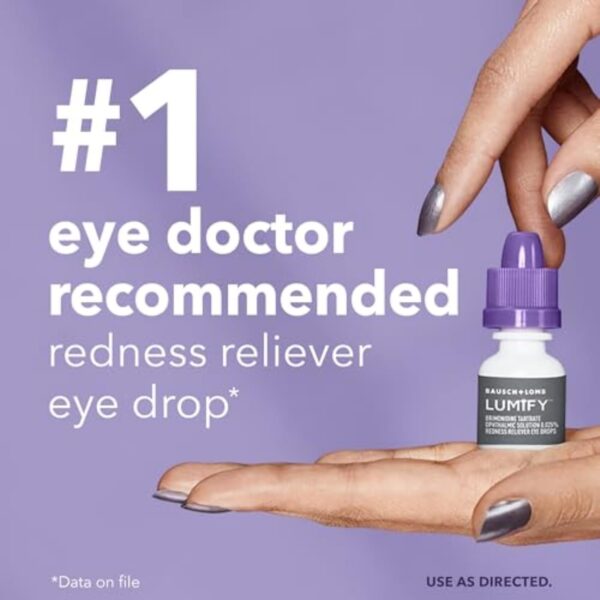 LUMIFY Redness Reliever Eye Drops, For Whiter & Brighter Looking Eyes, 0.08 Fl Oz (2.5 mL) - Image 8