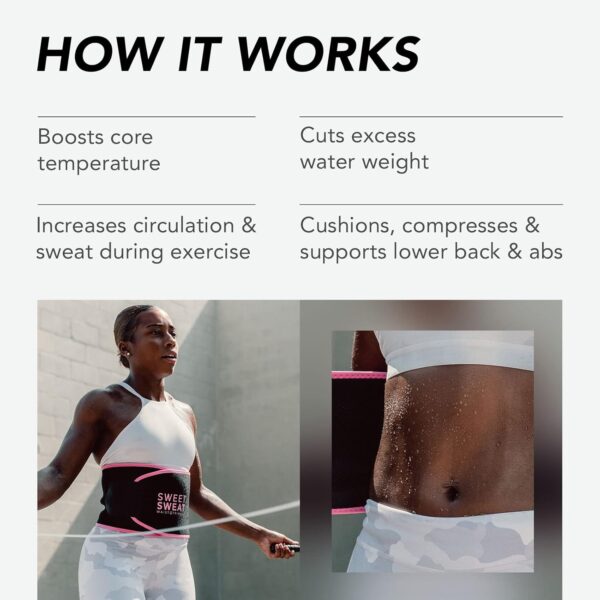 Sports Research® Sweet Sweat Waist Trimmer - Premium Sweat Enhancing Fitness Belt for Women & Men - 5 Adjustable Sizes - Image 7