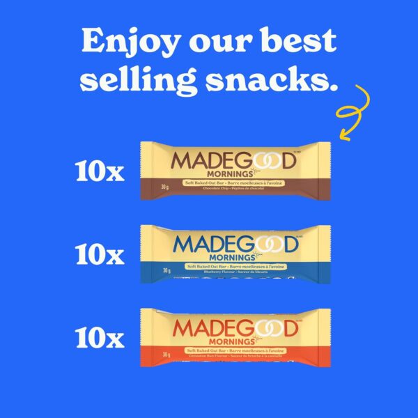 MadeGood Mornings Soft-Baked Oat Bars Variety Pack (Variety) - Image 3