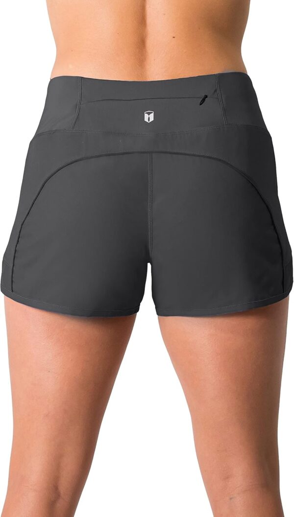 Tough Mode Womens 3" Lightweight Running WOD Volleyball Shorts Workout Mesh Liner Zip Pocket - Image 5