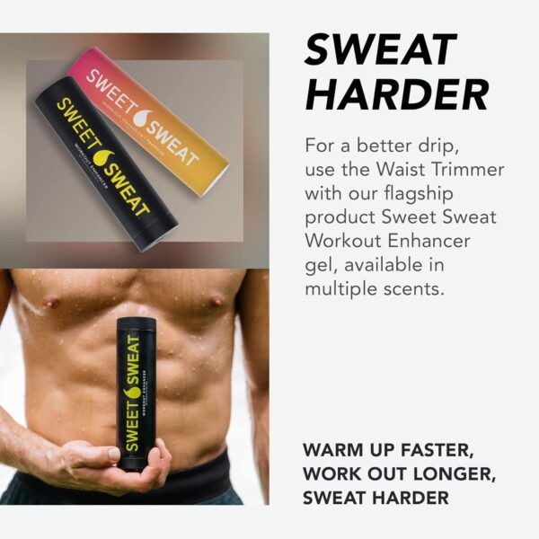 Sports Research® Sweet Sweat Waist Trimmer - Premium Sweat Enhancing Fitness Belt for Women & Men - 5 Adjustable Sizes - Image 4