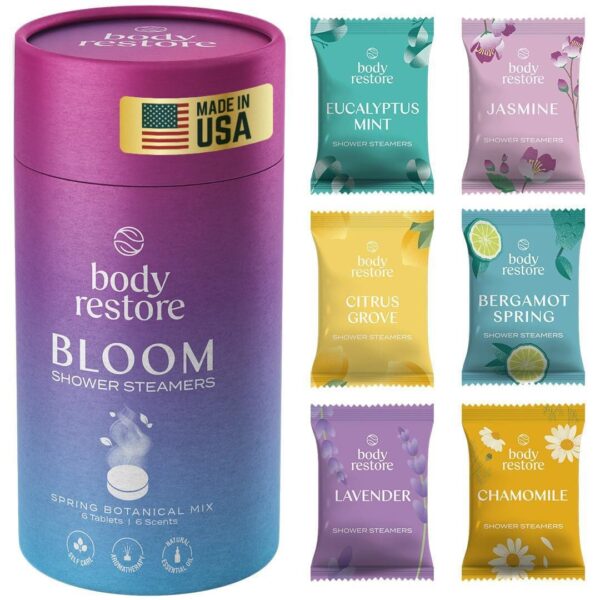 Body Restore Shower Steamers Aromatherapy 6 Pack - Fathers Day Unique Gifts for Dad, Grandpa, Birthday Gift for Mom, Daughter, Son, Best Friend, Travel Essentials, Self Care, Bath Bombs - Bloom - Image 2