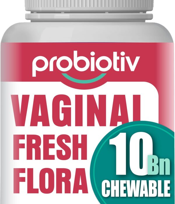 Chewable Vaginal Probiotics for Women 10 Billion CFU + Organic Prebiotics, Improves Vaginal Health, Combats Vaginal Odor & Restores Vaginal pH Balance for Women, Strawberry Tablets - Image 2