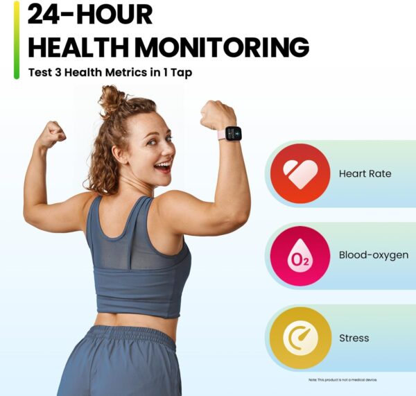 Amazfit Bip 5 Smart Watch 46mm, GPS, Amazon Alexa Built-in, Bluetooth Calling, 10-Day Battery, Heart-Rate & VO2 Max, Sleep Health Monitoring, AI Fitness Tracker App, for Android & iPhone, Black - Image 8