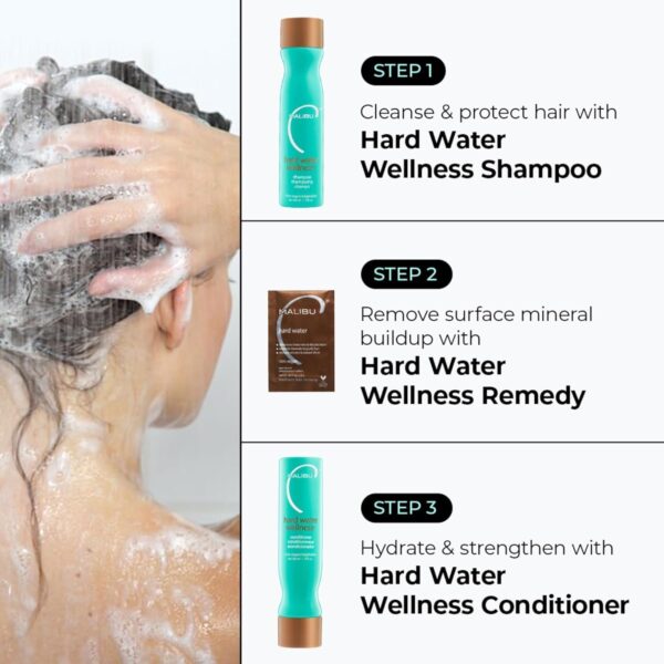 Malibu C Hard Water Wellness Shampoo - Hydrating, Sulfate-Free Hair Care for Hard Water - Removes Minerals and Buildup - Image 6