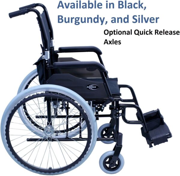 Karman Healthcare LT-980 24 lbs Ultra Light Wheelchair with Removable Footrest, Gen 2 - K Model - Image 3