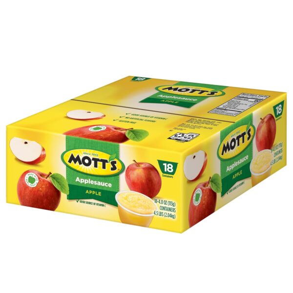 Mott's Applesauce, 4 Oz Cups, 18 Count, No Artificial Flavors, Good Source Of Vitamin C, Nutritious Option For The Whole Family - Image 10