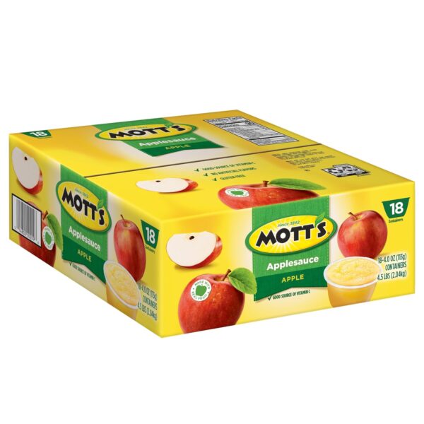Mott's Applesauce, 4 Oz Cups, 18 Count, No Artificial Flavors, Good Source Of Vitamin C, Nutritious Option For The Whole Family - Image 9