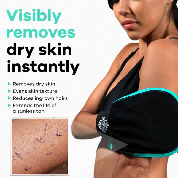 Dermasuri Deep Exfoliating Glove - Polishing Mitt Body Scrubber - Korean Skin Cleaner Exfoliator & Dead Skin Buffing Treatment - Keratosis Pilaris Scrub Remover- Shower Skincare (1 Pack) - Image 3