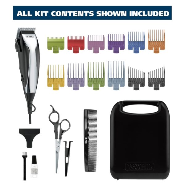 Wahl Home Haircutting Corded Clipper Kit with Adjustable Taper Lever, and 10 Color Coded Guards for Easy Clipping & Trimming - Model 79722 - Image 8