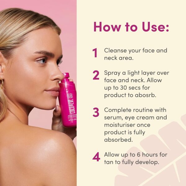 Coco & Eve Antioxidant Face Tanning Micromist. Sunless Self Tanning Face Mist with Antioxidants to Boost Hydration. Quick, Flawless, Streak Free Face Tan. (2.54 fl oz) / (75ml) - Image 8