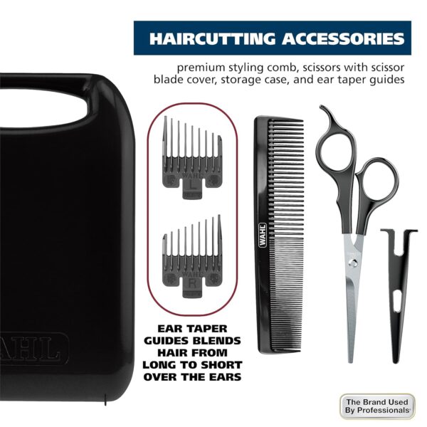 Wahl Home Haircutting Corded Clipper Kit with Adjustable Taper Lever, and 10 Color Coded Guards for Easy Clipping & Trimming - Model 79722 - Image 7