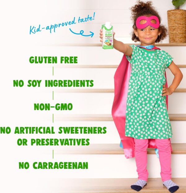 Orgain Organic Kids Protein Nutritional Shake, Chocolate - 8g of Protein, 22 Vitamins & Minerals, Fruits & Vegetables, Gluten Free, Soy Free, Non-GMO, 8.25 Fl Oz (Pack of 12) - Image 6