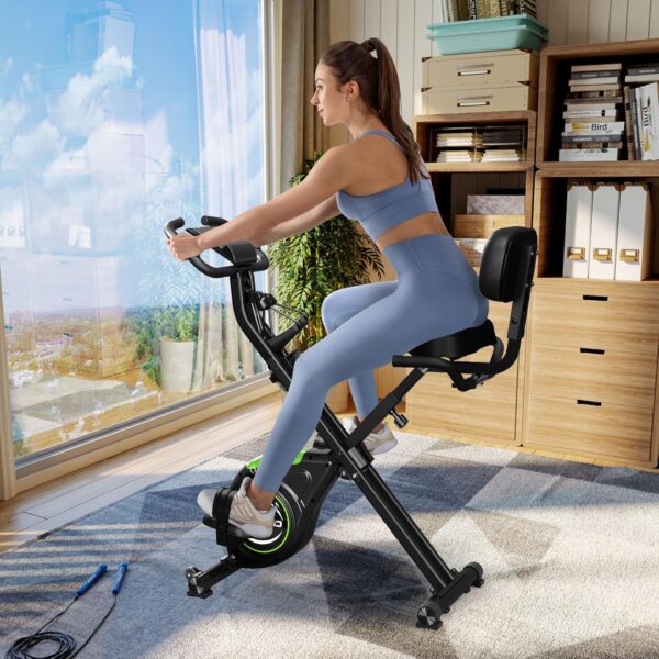 Caromix Folding Exercise Bike, 4 in 1 Stationary Magnetic Cycling Bicycle Upright Indoor Cycling Bike for Home Workout 330LB Capacity - Image 5