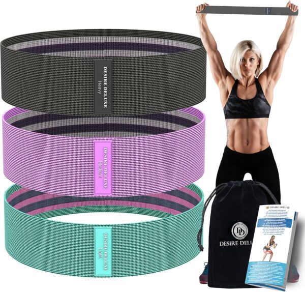 Desire Deluxe Resistance Band Exercise Workout Equipment Bands Set for Working Out Physical Therapy - Men & Women Elastic Stretch Booty Gym Equipment Accessories - Home, Fitness, Pilates, Yoga Pack 3 - Image 4