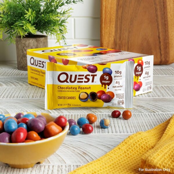 Quest Nutrition Coated Candies, Chocolatey Peanut, 1g Sugar, 10g Protein, 4g Net Carbs, Gluten Free, Keto Friendly, 12 Count - Image 5